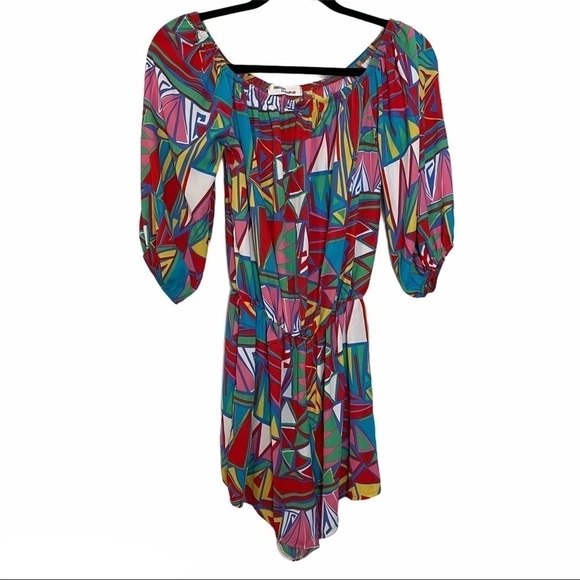 Million Bullpup Geometric Print Cover Up / Romper - Picture 1 of 10